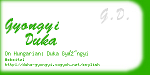 gyongyi duka business card